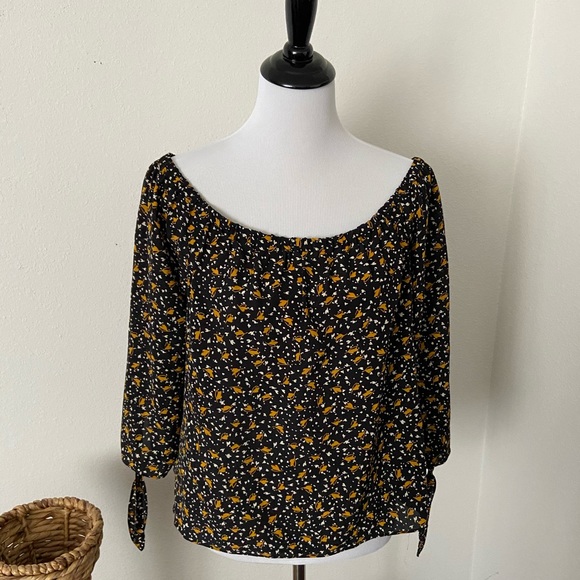 Madewell Floral Off the Shoulder Silk Blouse - Picture 6 of 8